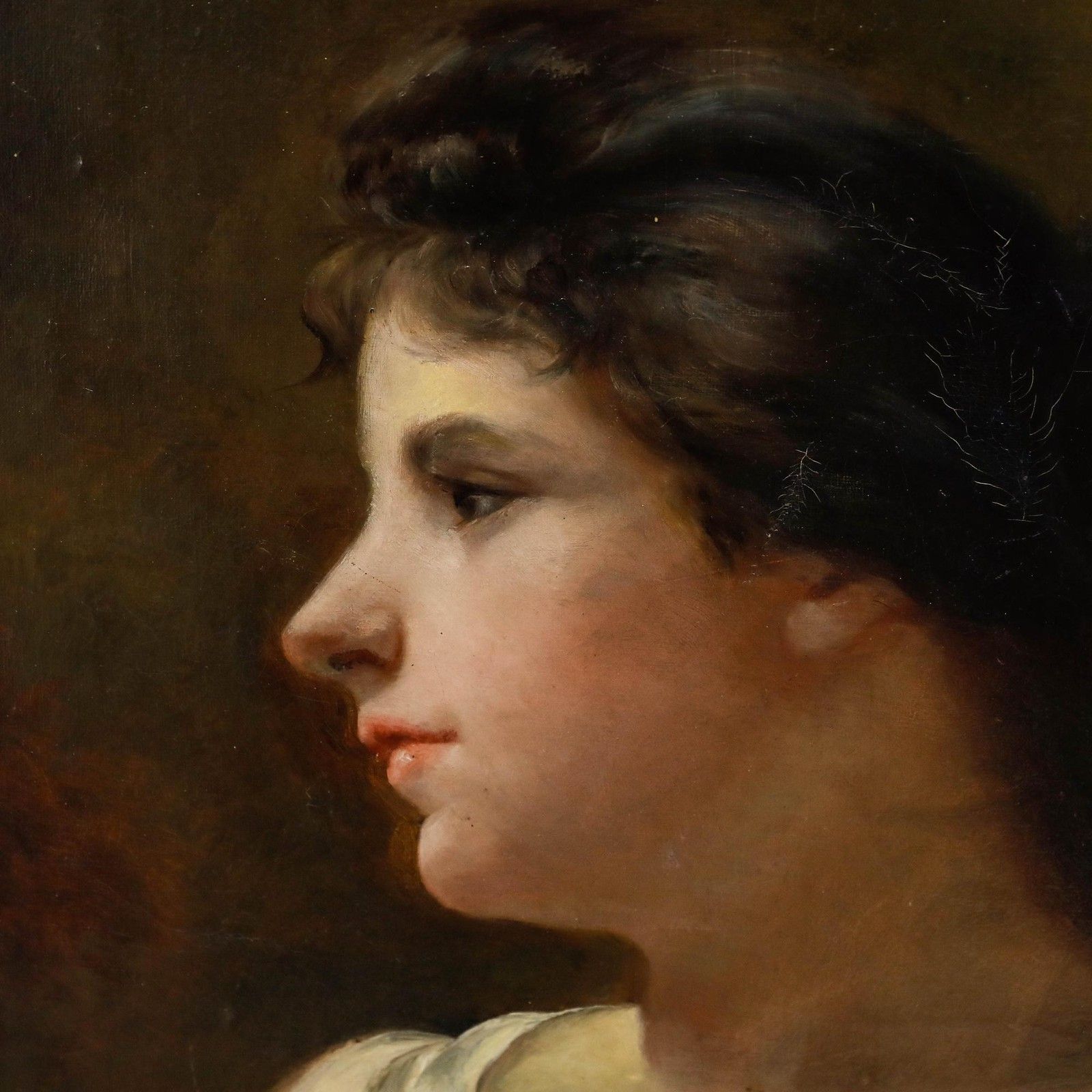 Romantic French School 1891 Oil A Longing Gaze photo 650.0