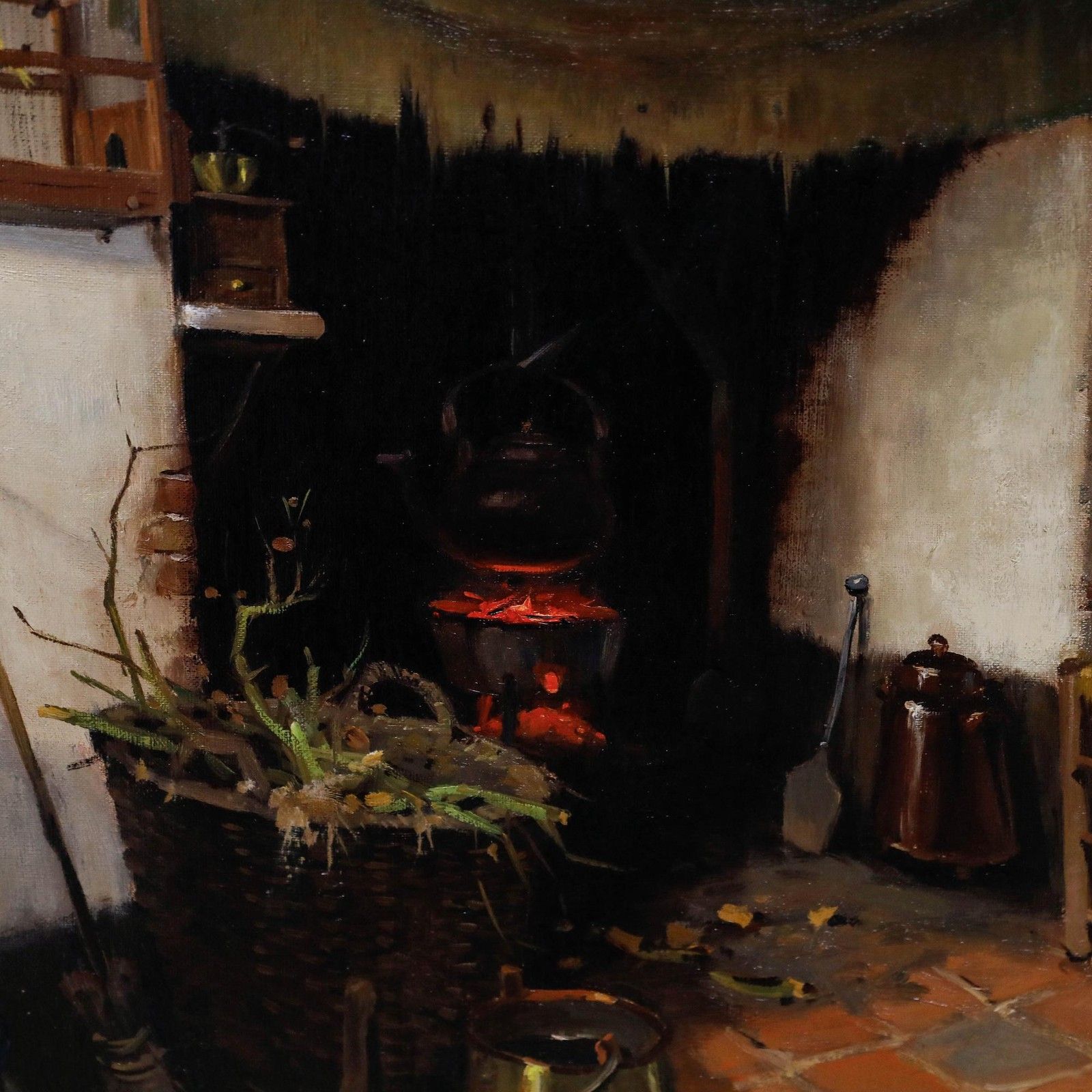 Arie Zwart (1903 1981) Framed 20th Century Oil, Farmhouse Interior photo vintage
