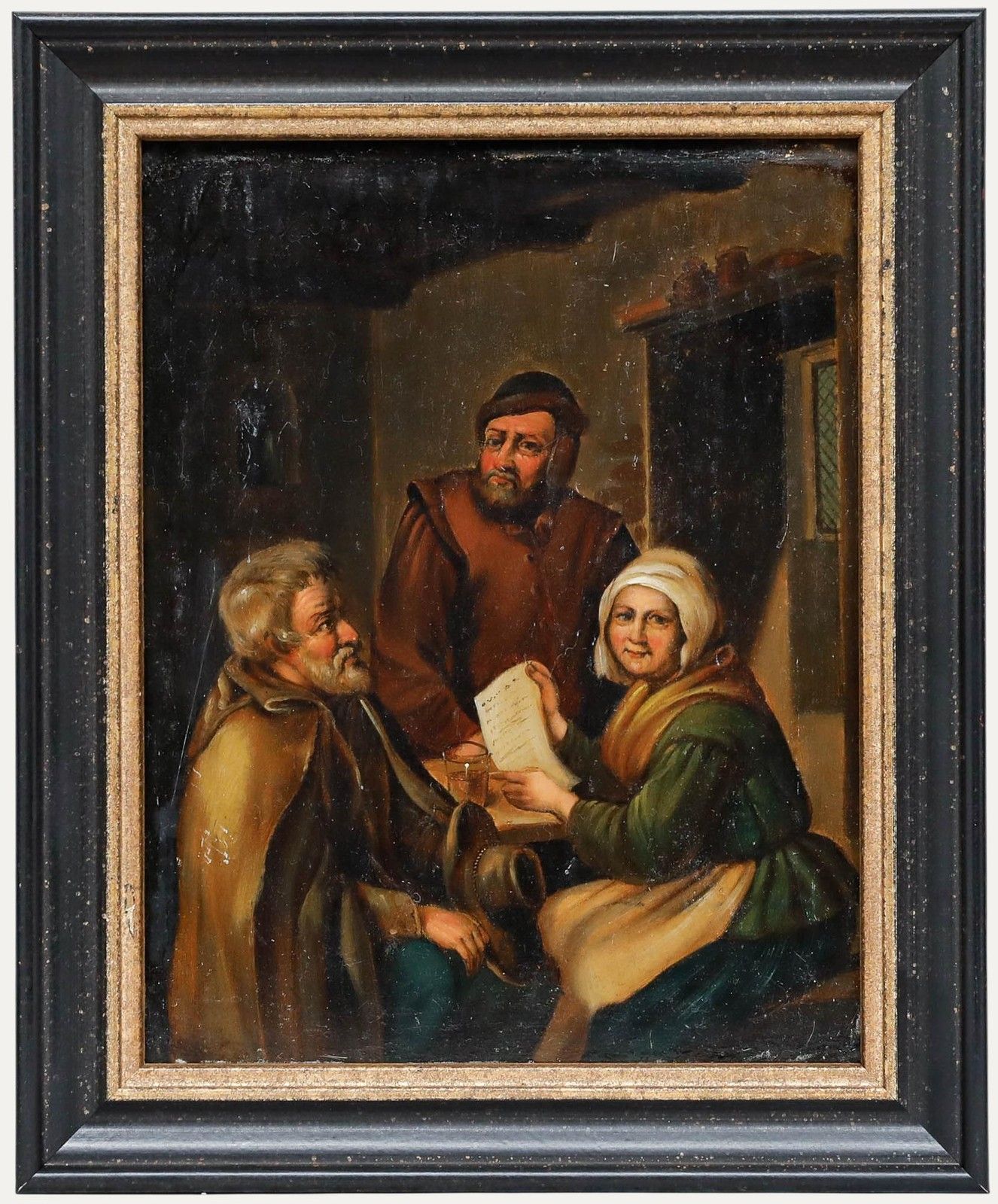 Manner Of David Teniers The Younger (1610 1690) 19th Century Oil, The Letter