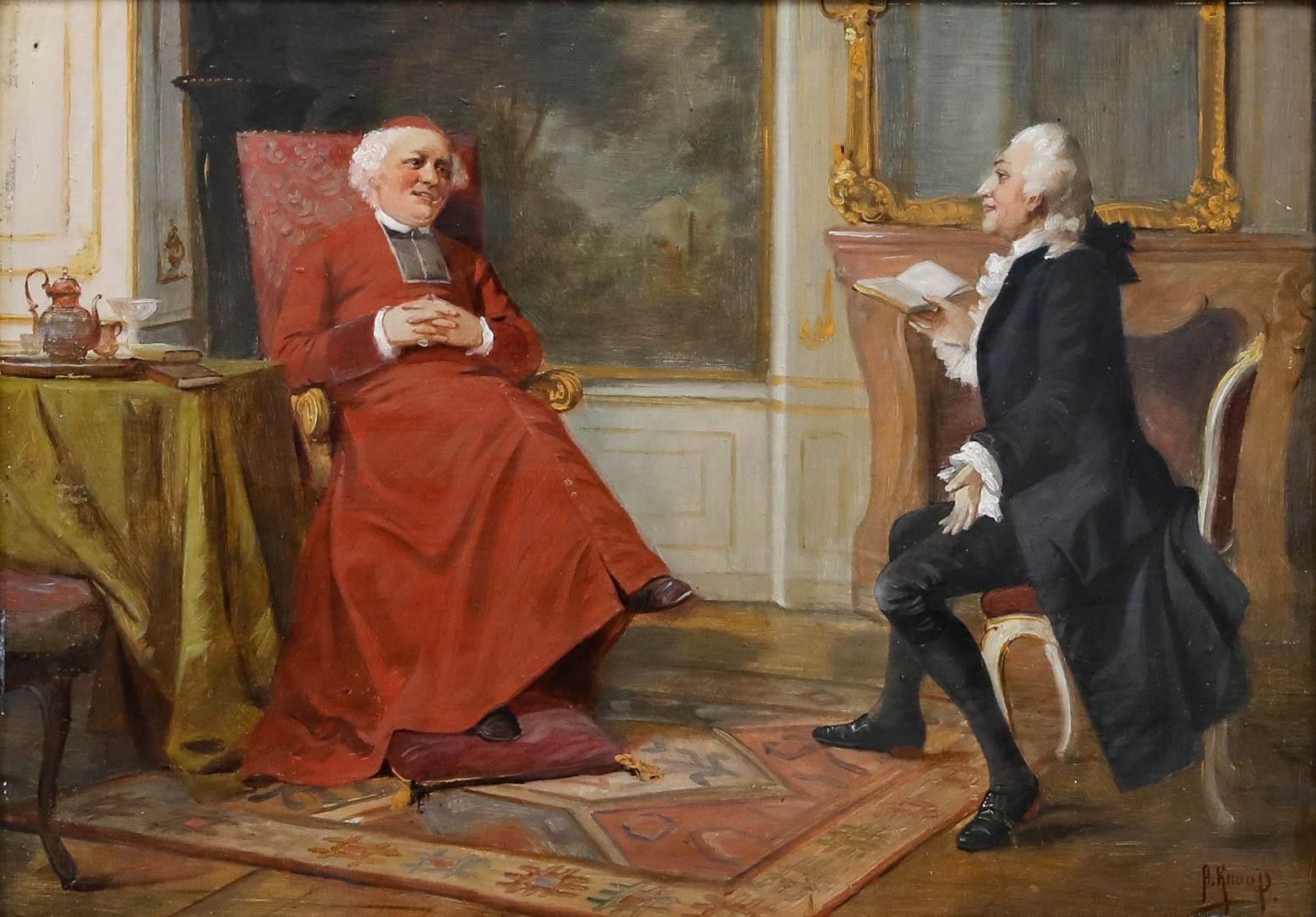 August Hermann Knoop (1856 1919) Oil, In The Cardinal's Drawing Room photo furniture