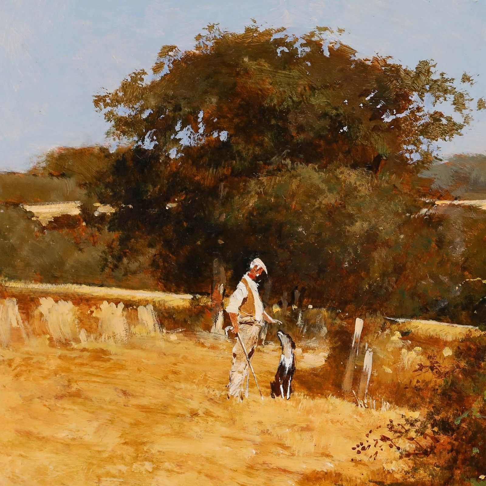 John Haskins (B.1938) 20th Century Acrylic, The Blackberry Pickers photo Art