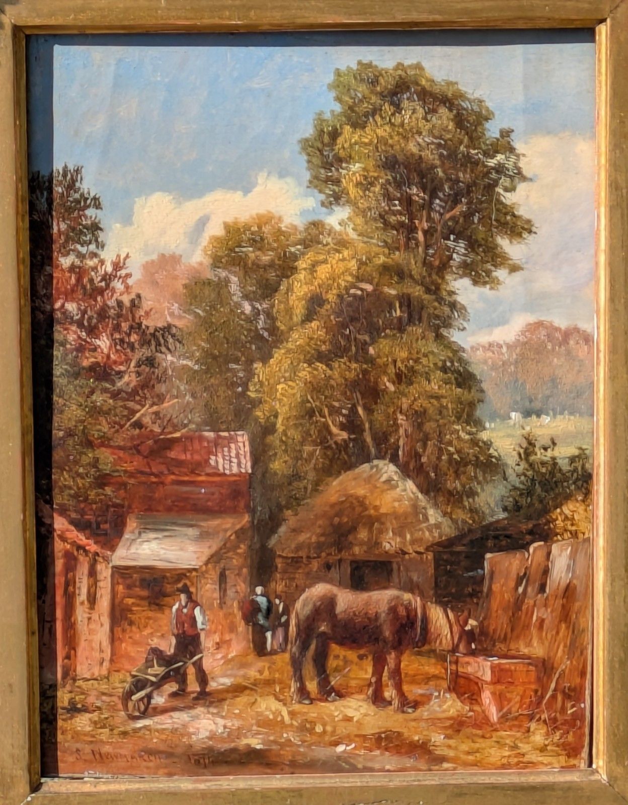 Oil Painting Farmstead By Strafford  Newmarch 1874 photo furniture