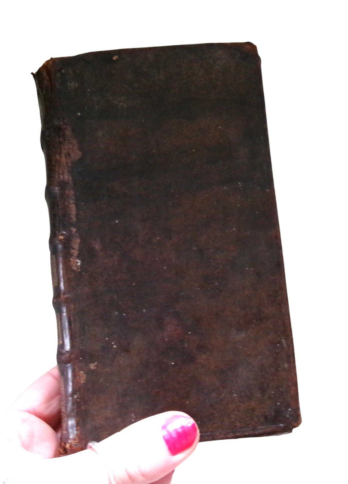 photo for sale 1725 French Religious Book, Les Nouvelles Vies Des Saints, Leather Bound, Lives Of The Saints Vol I