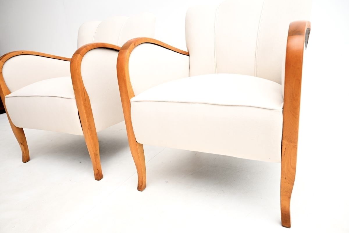 Pair Of Swedish Art Deco Armchairs In Satin Birch photo buy