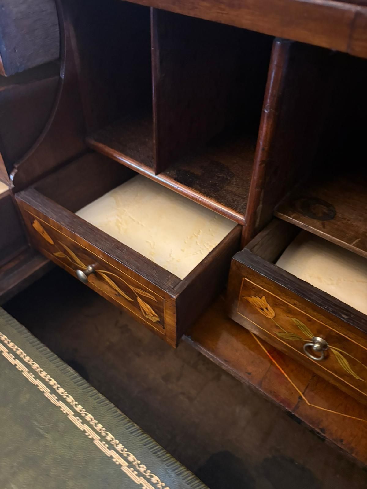 Furniture Antique Dutch Marquetry Walnut Bookcase photo