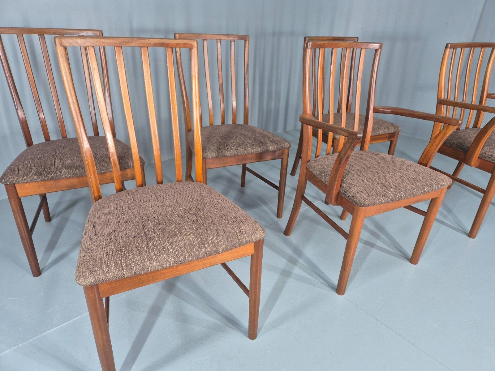6 Vintage McIntosh Dining Chairs Mid Century Design 1970s Retro Eb11913 Mdin photo for sale