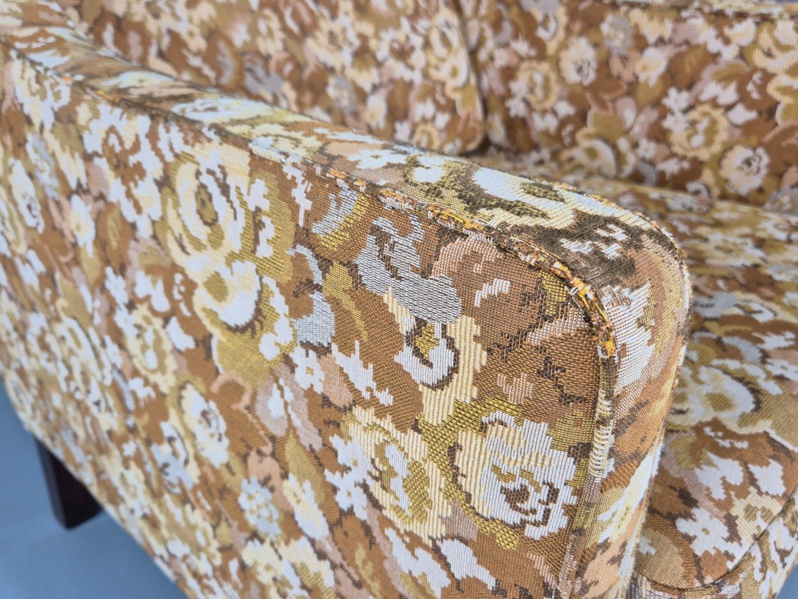 Vintage Danish 1970s Lounge Chair Floral Upholstery Mid Century Eb11922 Mnor photo vintage