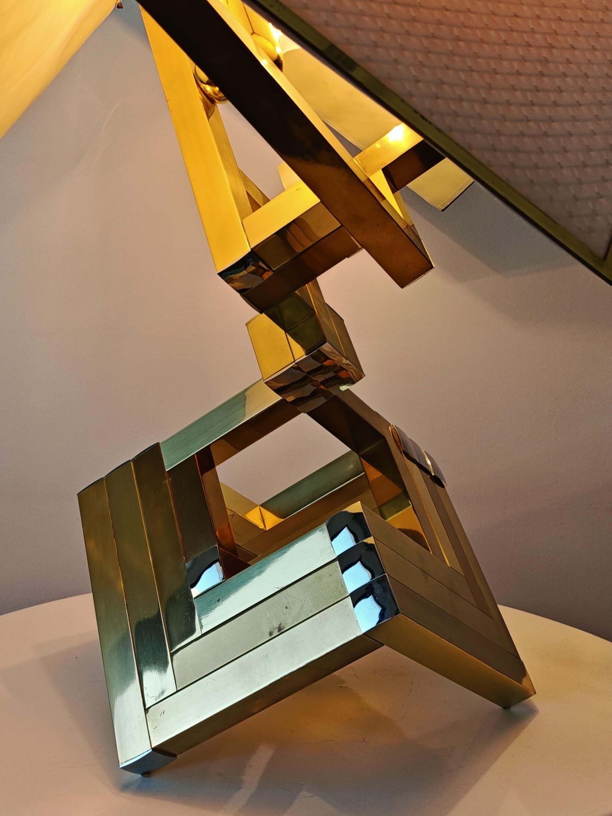 photo buy Monumental Mid Century Sculptural Table Lamps Attr. To Willy Rizzo, Italy 1970s