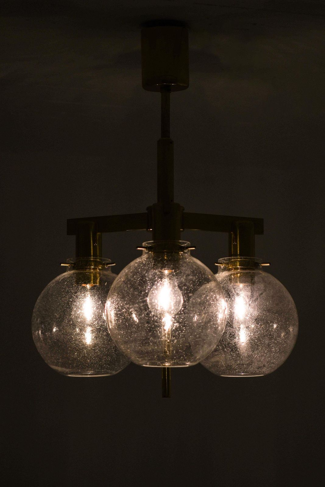 Ceiling Lamp In Brass And Glass By Hans Agne Jakobsson, 1950s photo Lighting