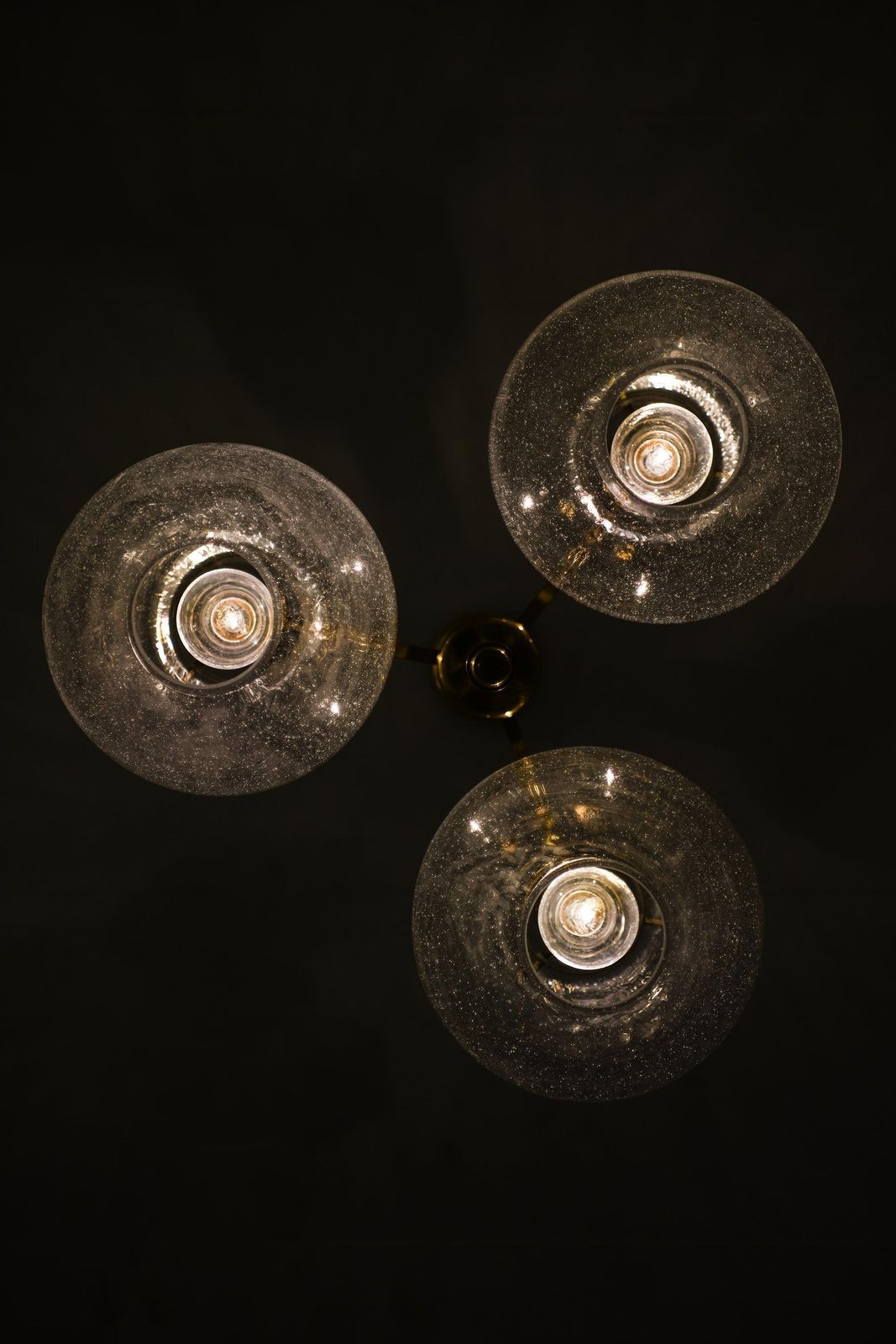 Ceiling Lamp In Brass And Glass By Hans Agne Jakobsson, 1950s photo vinterior