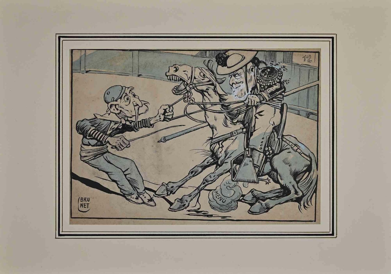 Brunetcorrida   Drawing By Brunet   Early 20th Centuryearly 20th Century