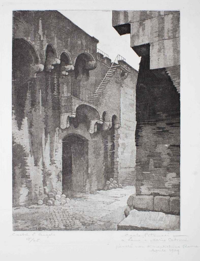 Carlo Alberto Petruccicastel Sant'angelo   Rome   Etching By Carlo Petrucci   19291929