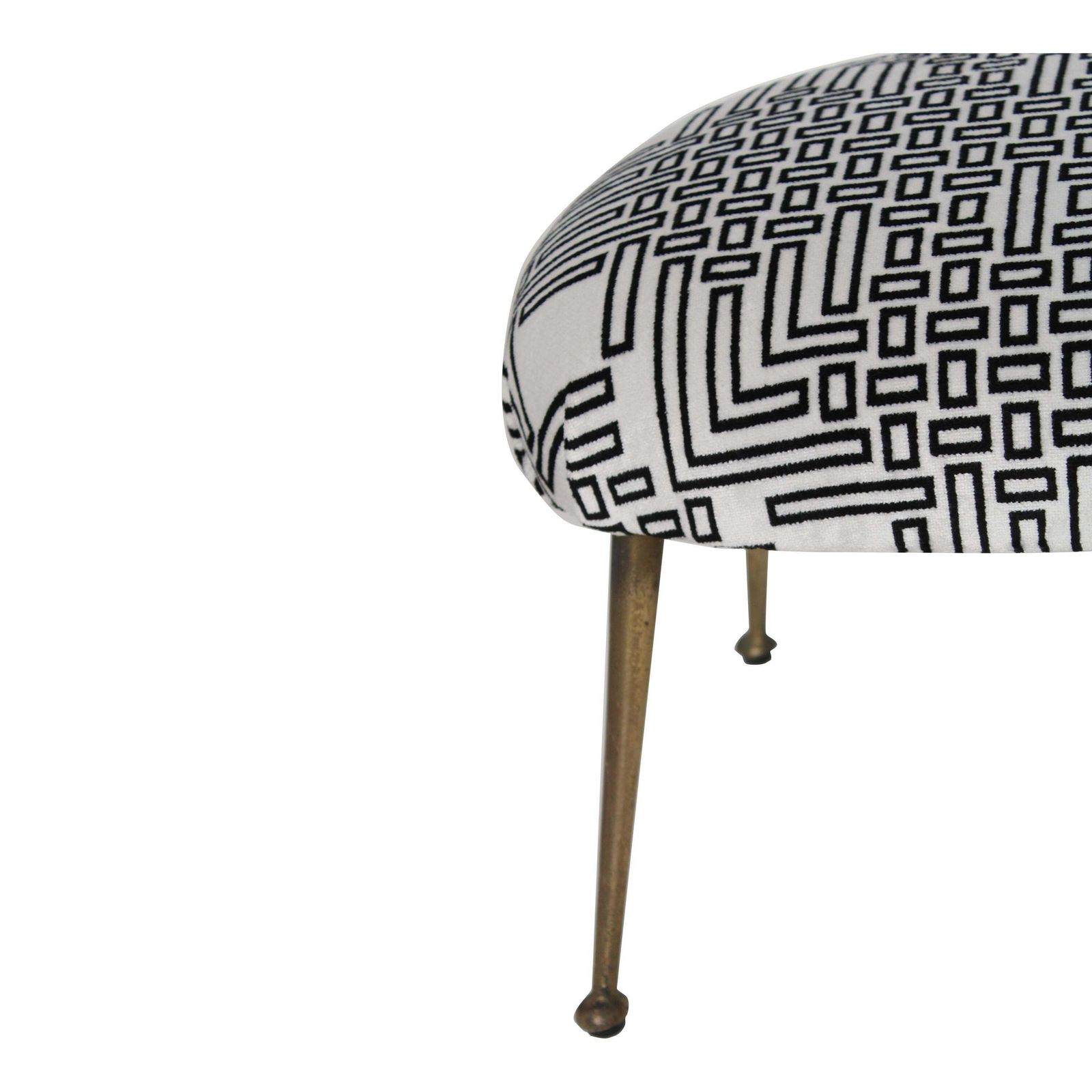 Mid Century Black And White Geometric Footstool, Italy, 1950 photo furniture