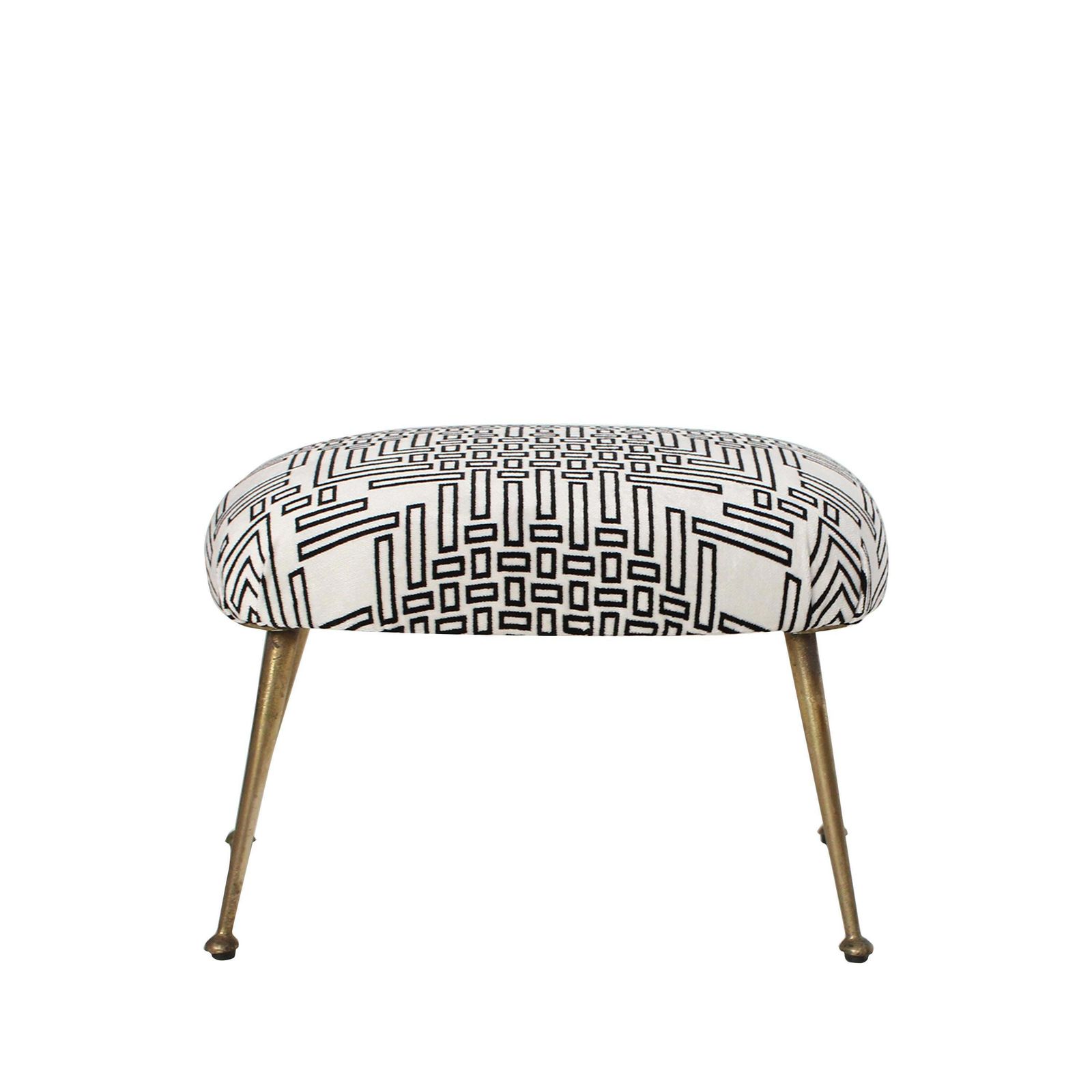 Mid Century Black And White Geometric Footstool, Italy, 1950 photo for sale