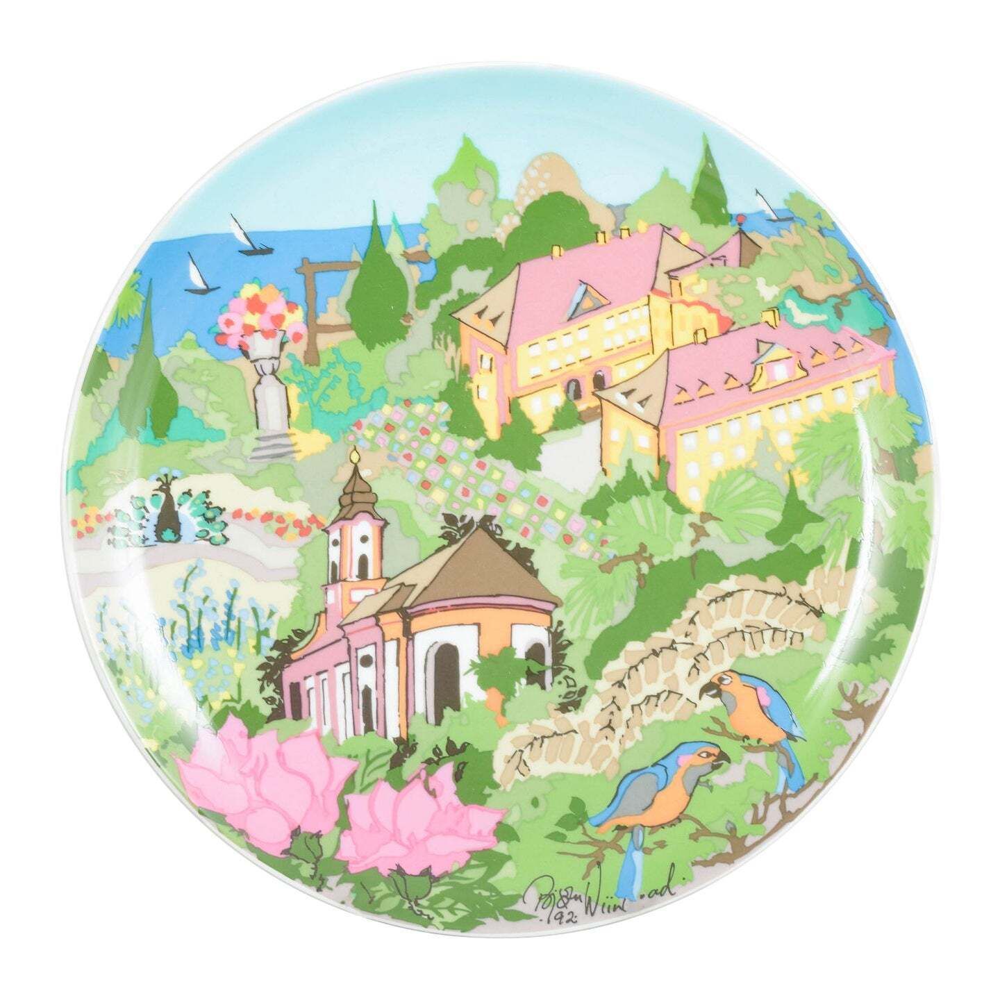 Bjørn Wiinblad, Rosenthal. Rare Porcelain Collector’s Plate With Colourful Motif