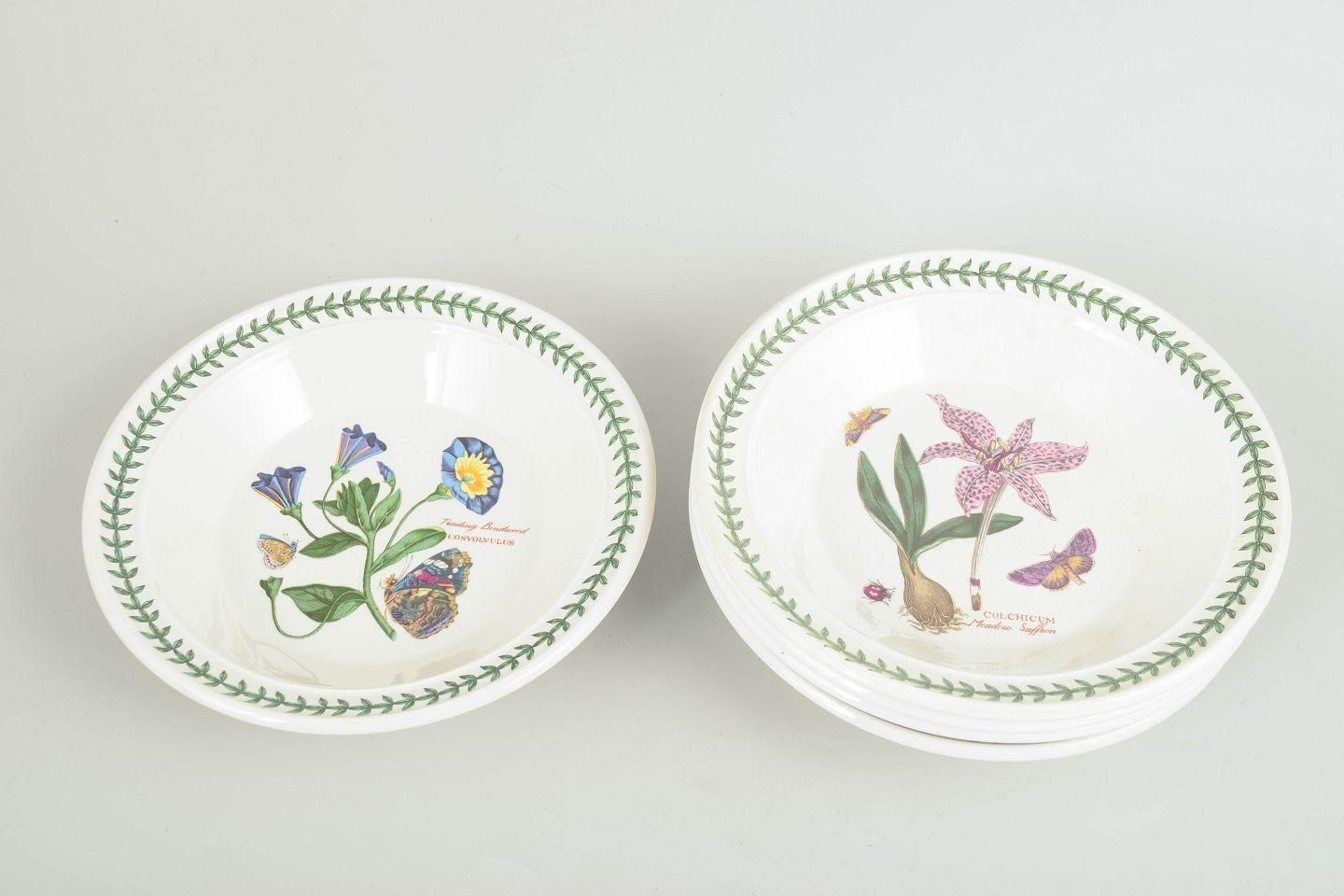 Portmeirion England. Lot de 5 assiettes creuses en faïence. Série « The Botanic Garden ». photo furniture