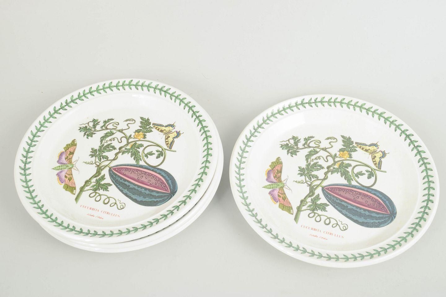Portmeirion England. Set Of 4 Faience Lunch Plates. "The Botanic Garden" Series photo for sale
