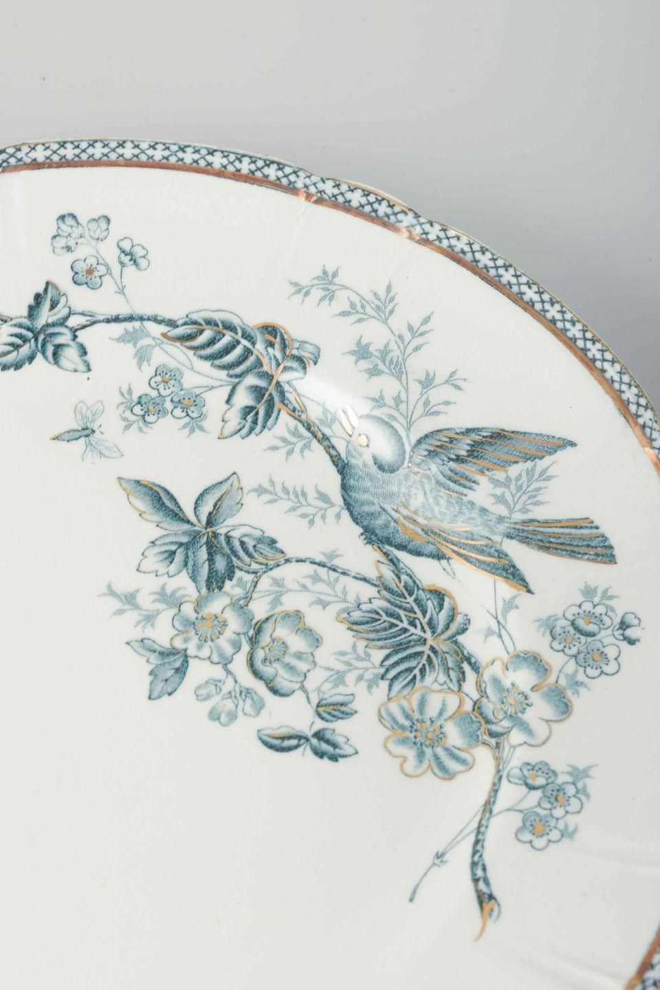 Gustavsberg "Wexiö". Zes lunchborden in faience met gedrukte decoratie. photo for sale