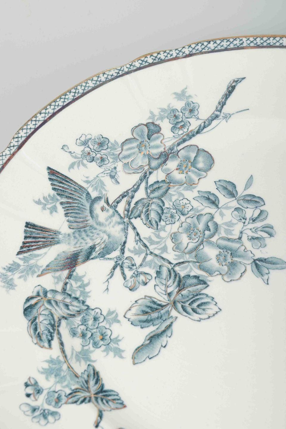 Gustavsberg, “Wexiö”. Six Dinner Plates In Faience With Printed Decoration. photo for sale