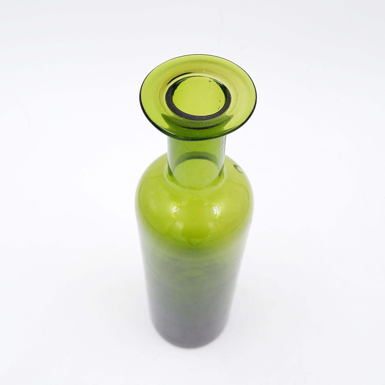 Mid Century Green Glass Vase / Bottle Nanny Still Style photo Home Decor