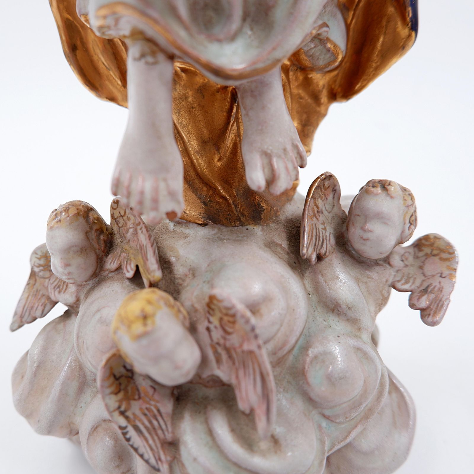 Polychrome Earthenware " Assumption Of Mary" By Eugenio Pattarino   1960s photo vintage