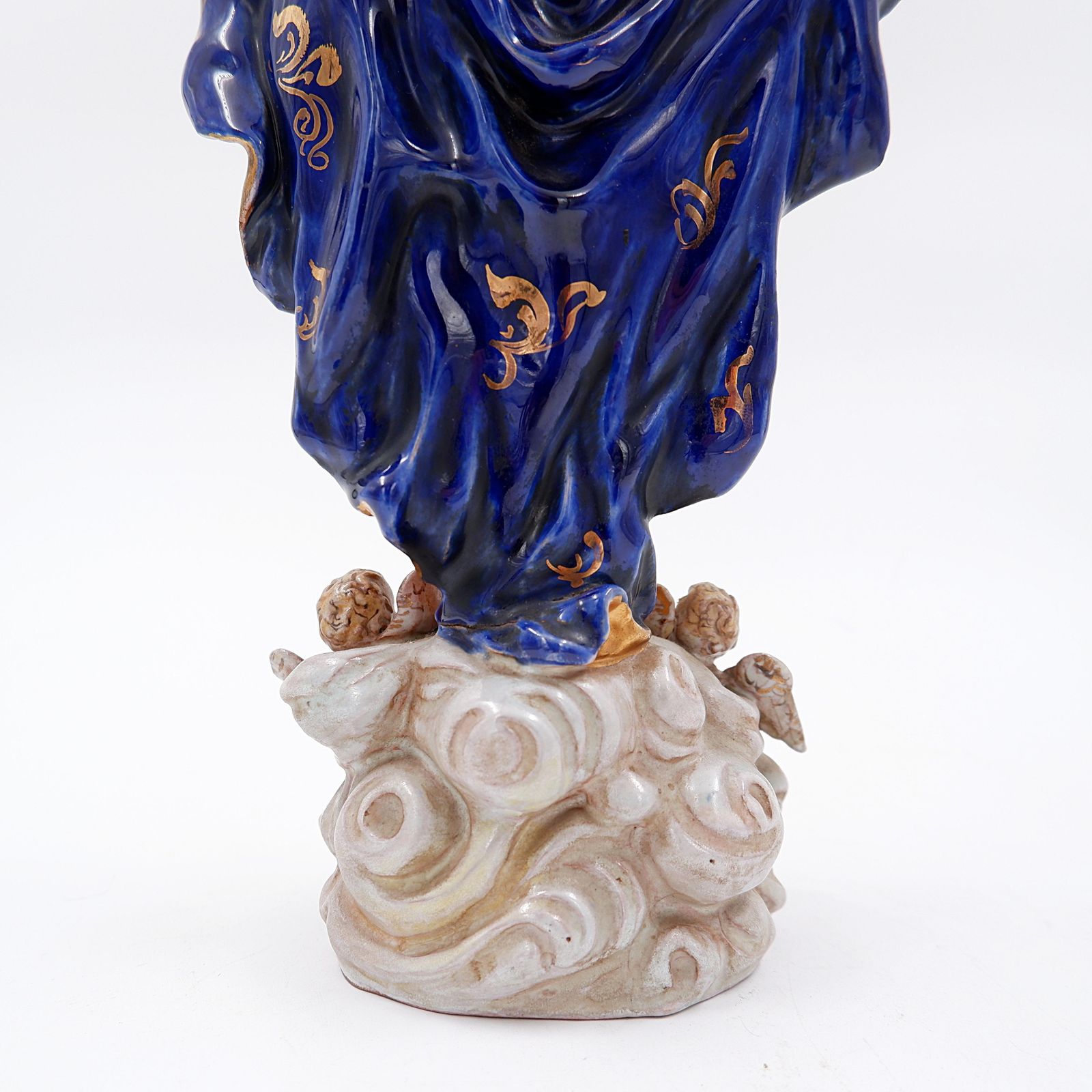 photo vinterior Polychrome Earthenware " Assumption Of Mary" By Eugenio Pattarino   1960s