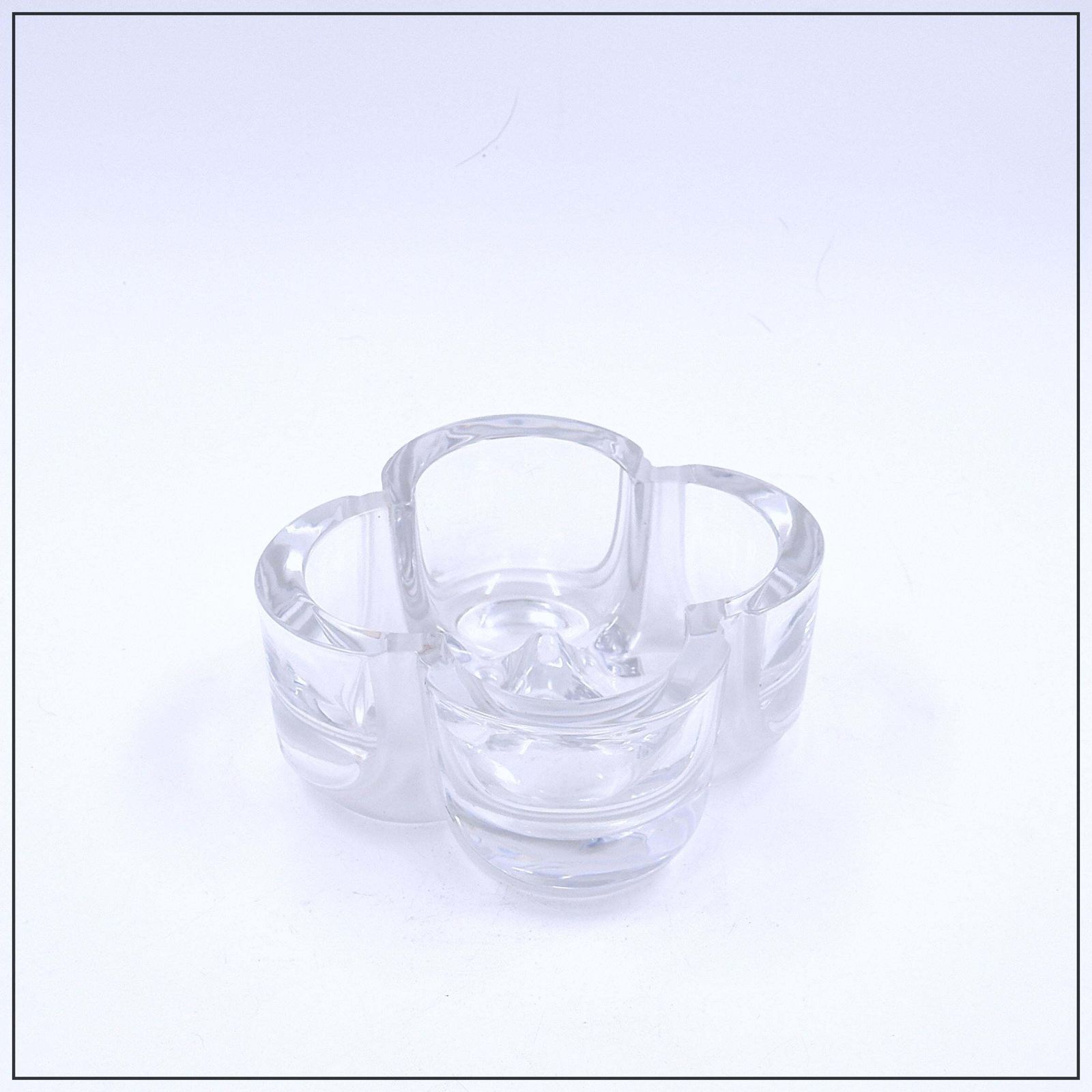 Daum Crystal France Trinket Tray In Clear And Frosted Glass   Circa 1980 photo for sale