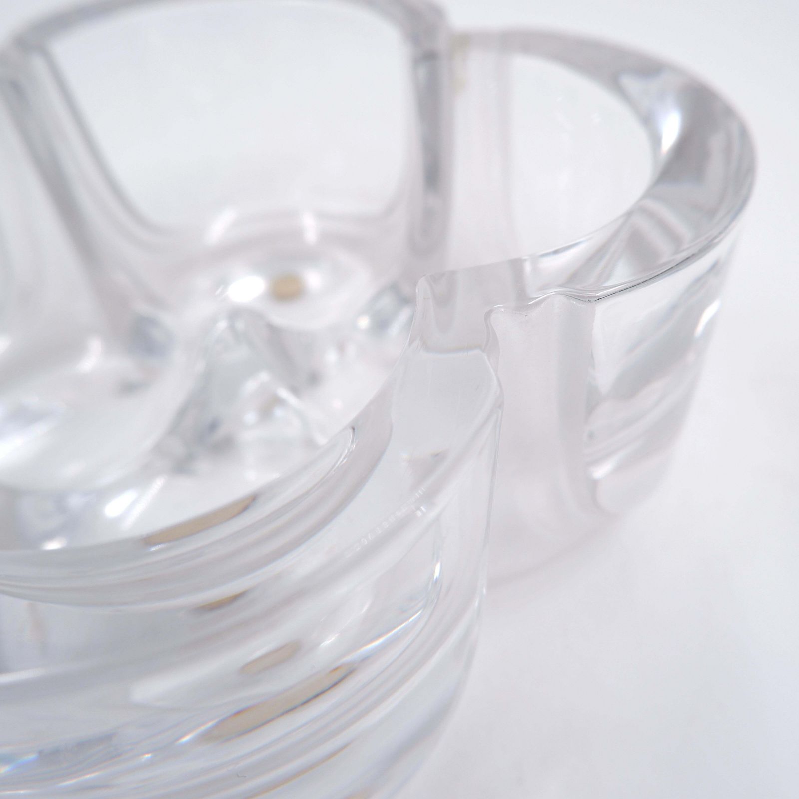 Daum Crystal France Trinket Tray In Clear And Frosted Glass   Circa 1980 photo Home Decor