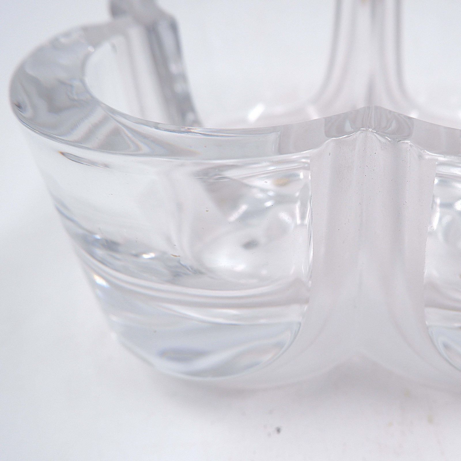 Daum Crystal France Trinket Tray In Clear And Frosted Glass   Circa 1980 photo buy
