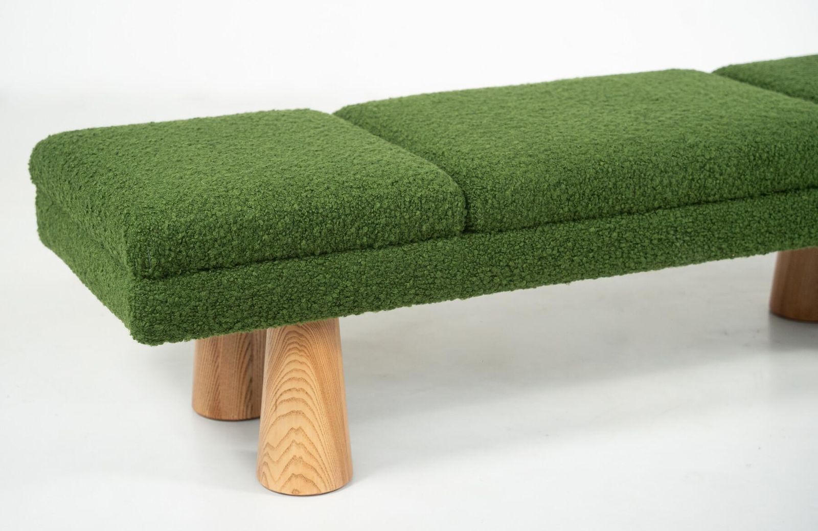 Contemporary Green Bench, Wood And Fabric, Italy photo vintage