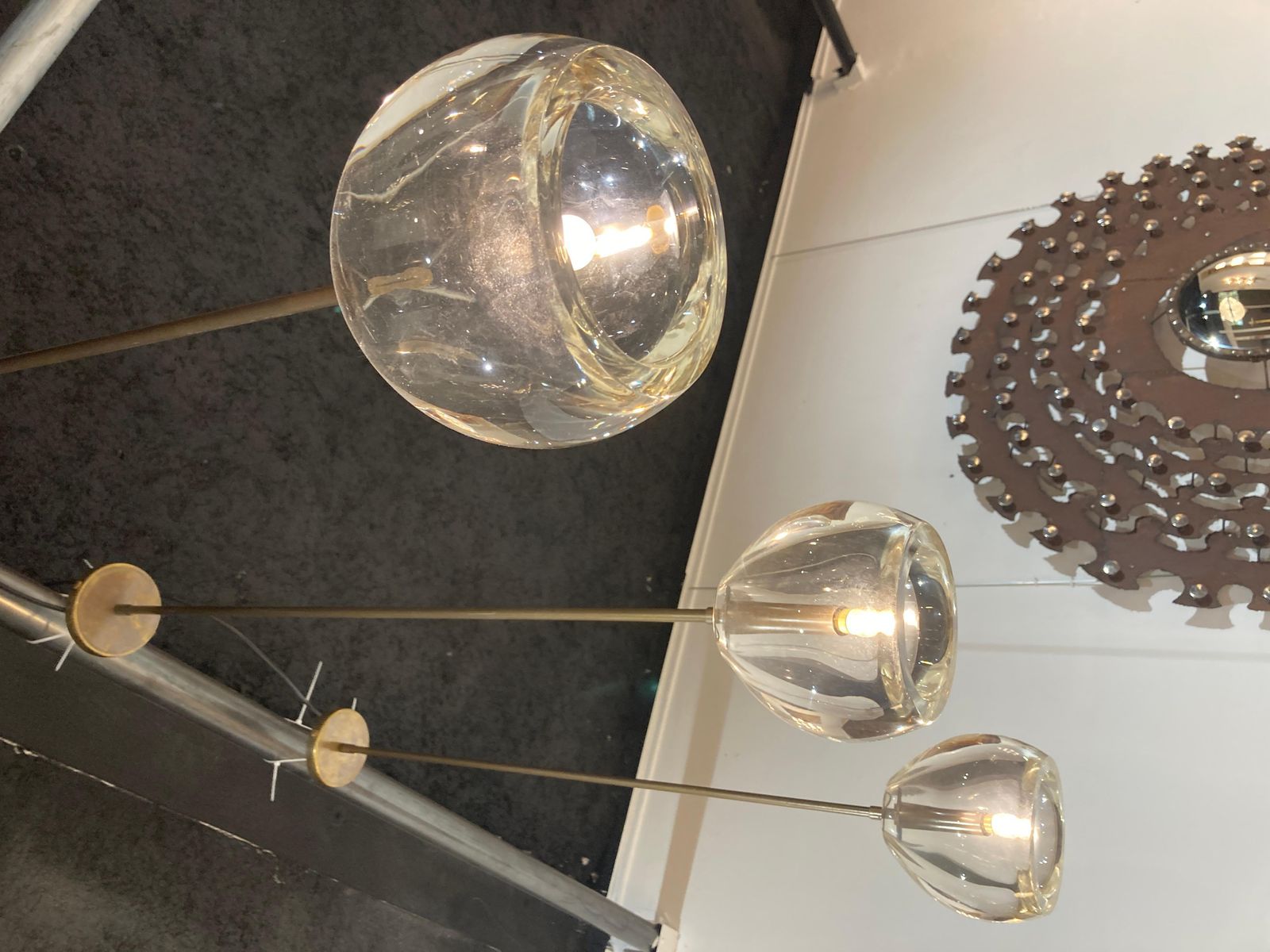1980's Set Of Five Glass Ceiling Lights In Murano Glass photo Lighting