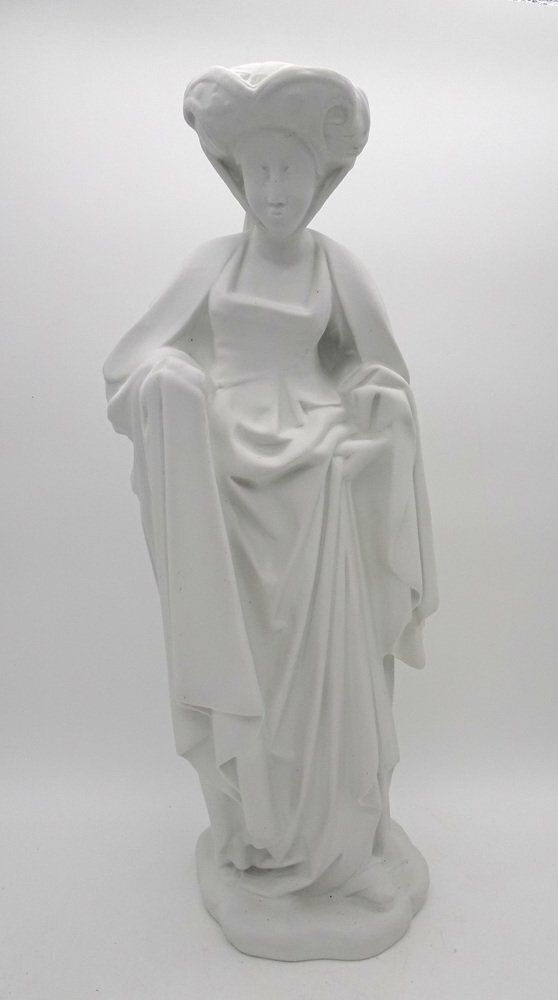 Vintage Medieval Lady Bisque Porcelain Figurine, 1970s photo furniture