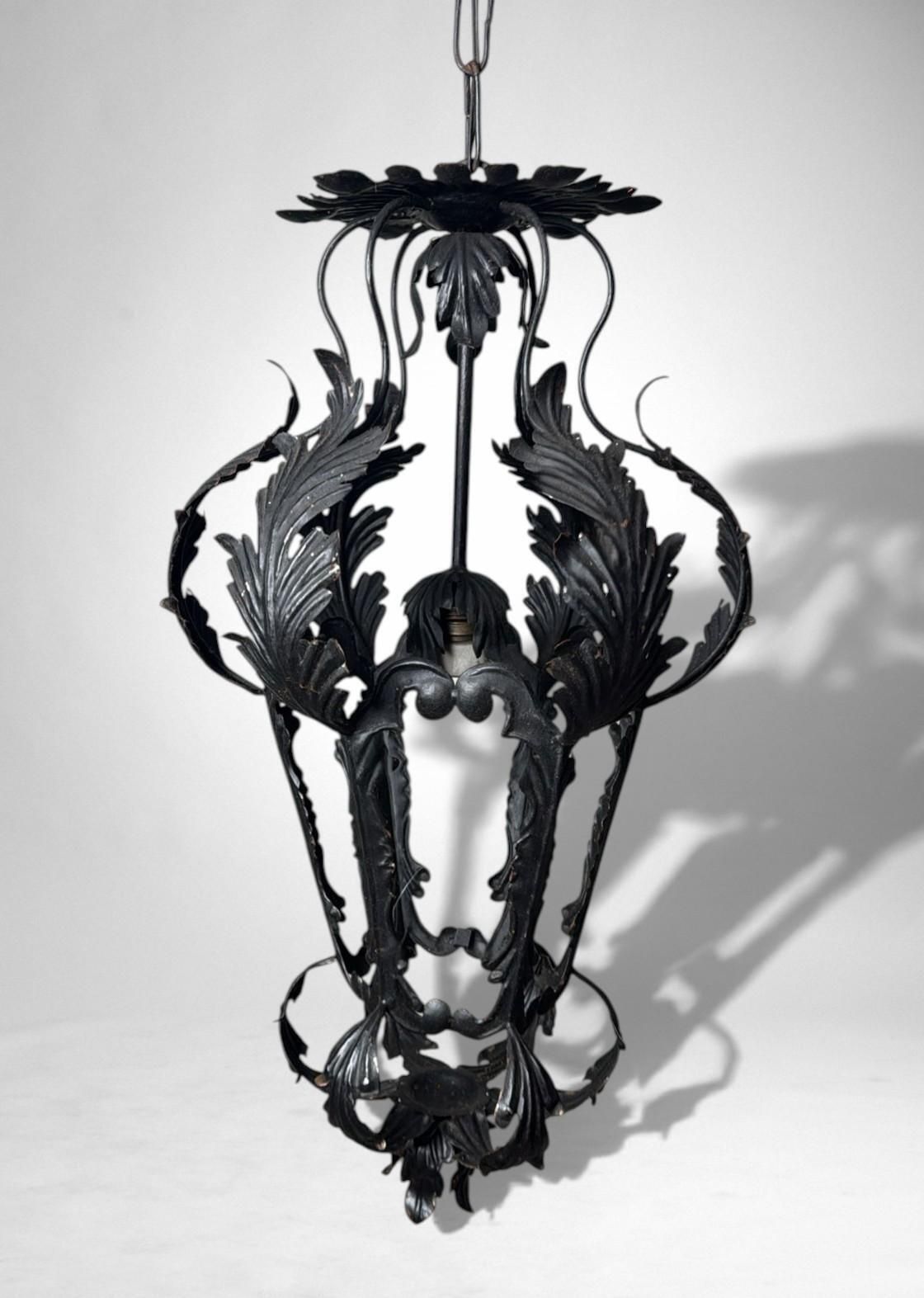 Italian Florentine Renaissance Revival Style Pair Italian Wrought Iron Lanterns photo 2694.0