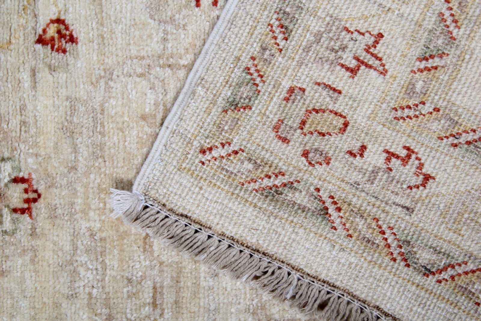 Oriental Runner Rug Cream Beige Zeigler Carpet Runner Handmade Stair Runner photo for sale