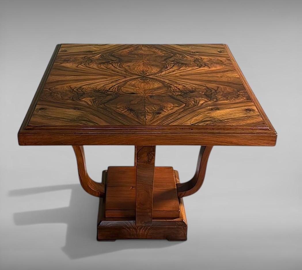 Italian Art Deco Square Coffee Table With Dual Tier Base photo Furniture