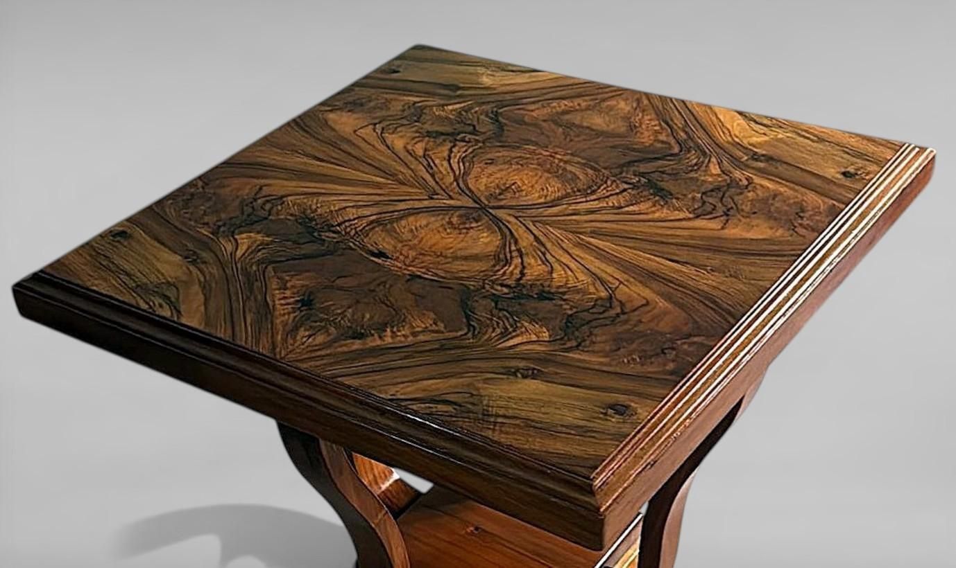 photo for sale Italian Art Deco Square Coffee Table With Dual Tier Base