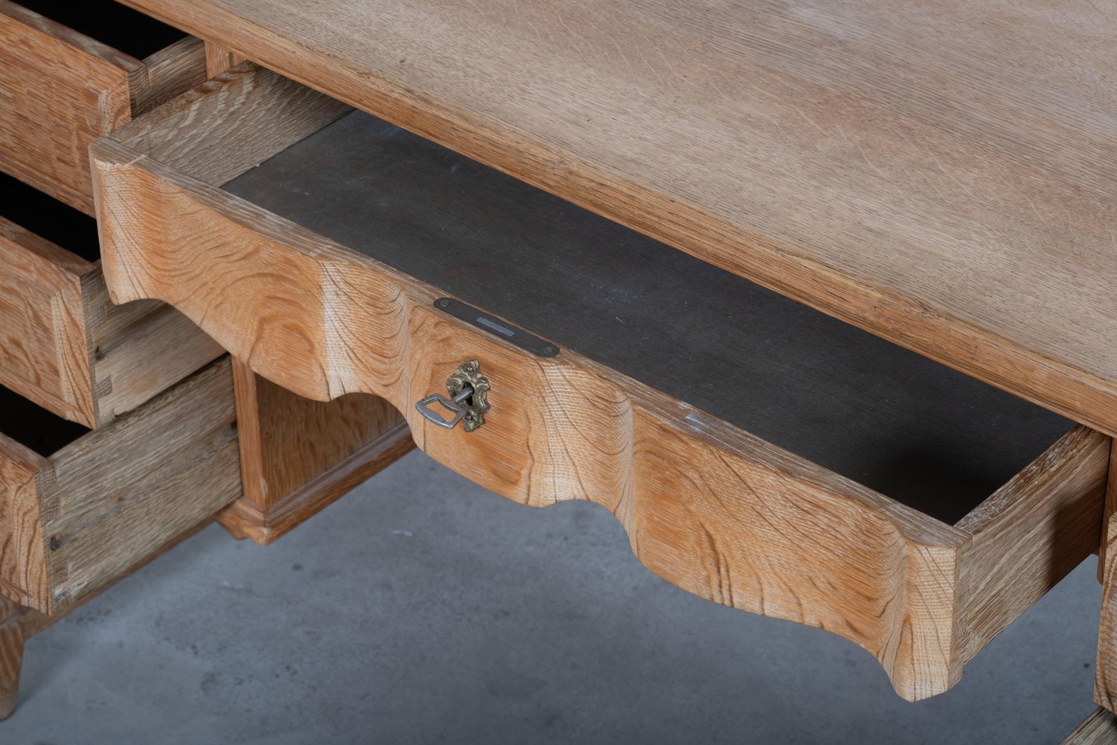 Freestanding Oak Desk Attributed To Henning Kjærnulf, Denmark, 1960s photo buy