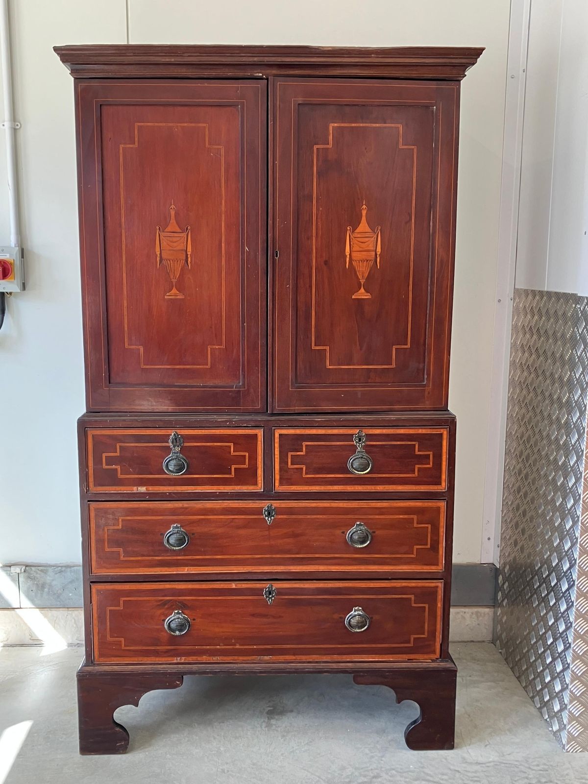 Antique Linen Press, English, Georgian, Housekeeper's Cupboard, Circa 1780 photo furniture