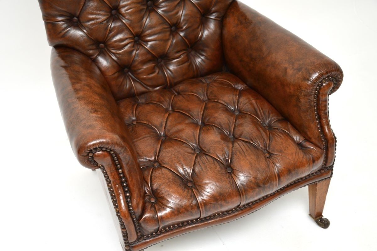 Antique Edwardian Leather Armchair photo 2535.0