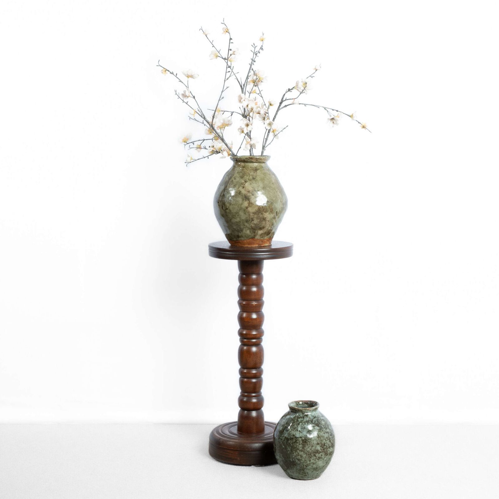 Hardwood Bobbin Pedestal Attributed To Charles Dudouyt