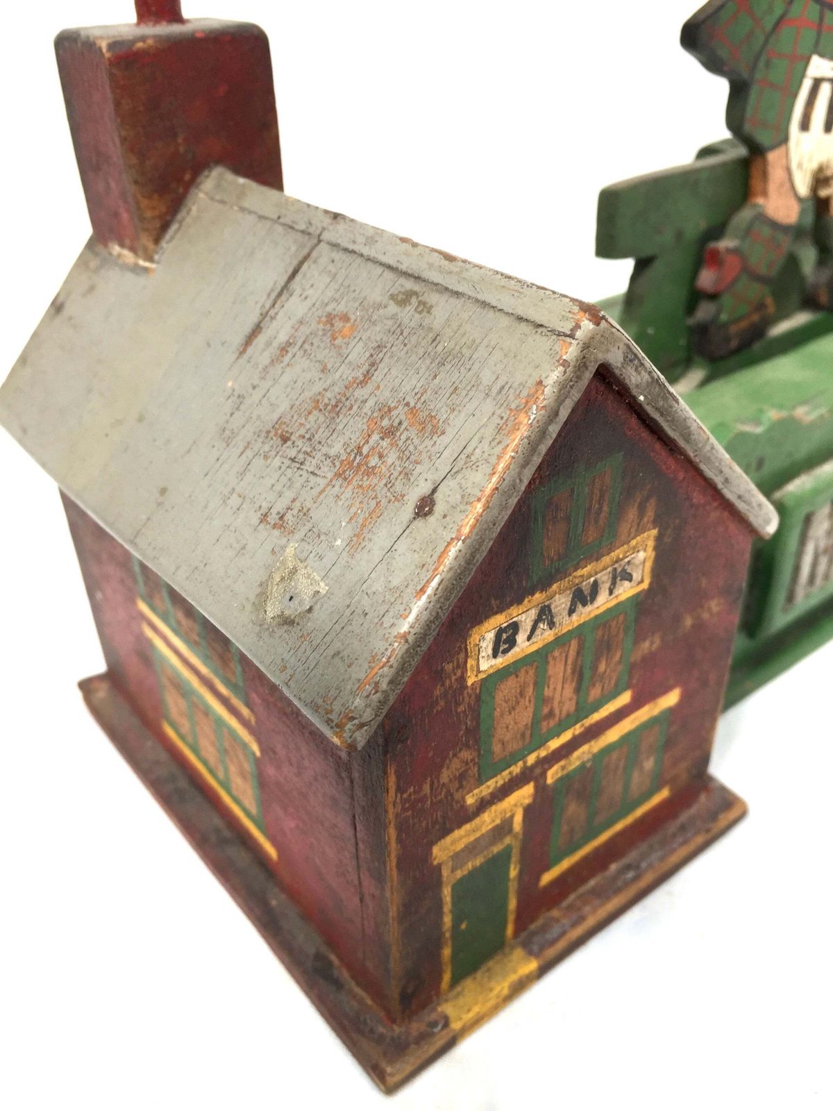 Antique Wooden Money Box / Collection Box Mary Queen Of Scots / Scottish Theme photo for sale