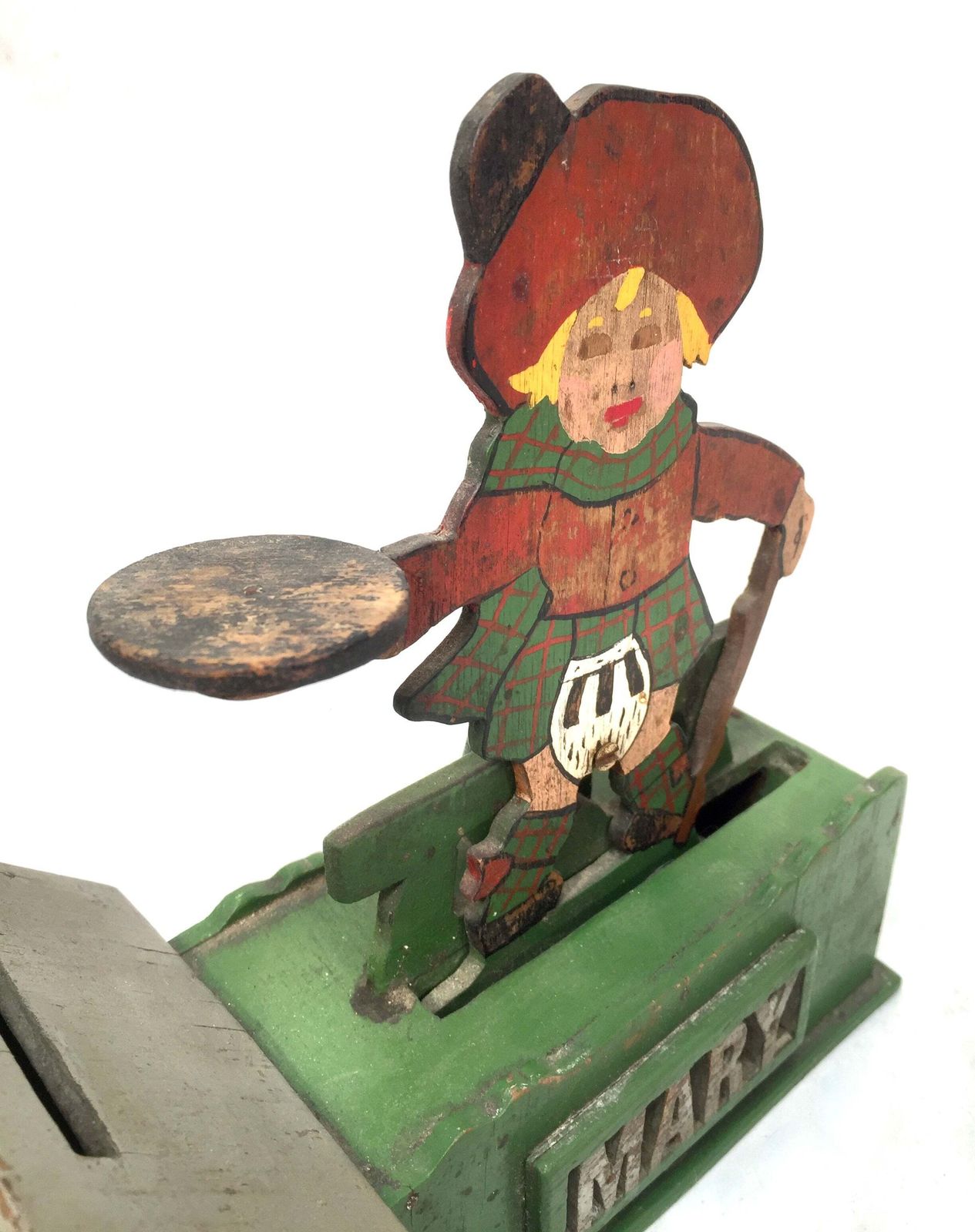 Antique Wooden Money Box / Collection Box Mary Queen Of Scots / Scottish Theme photo Home Decor