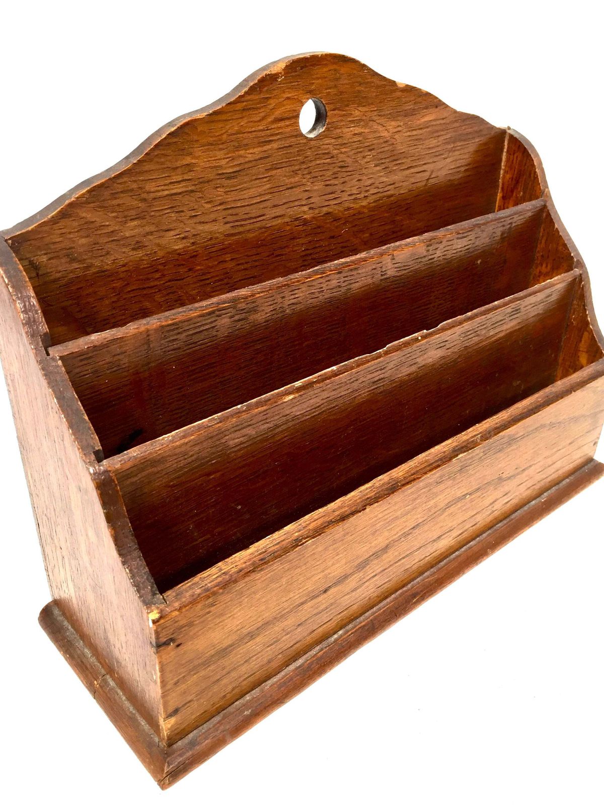 Antique Wooden Oak Desktop Letter Rack / Stationery Holder / Early 20th Century photo 59.0