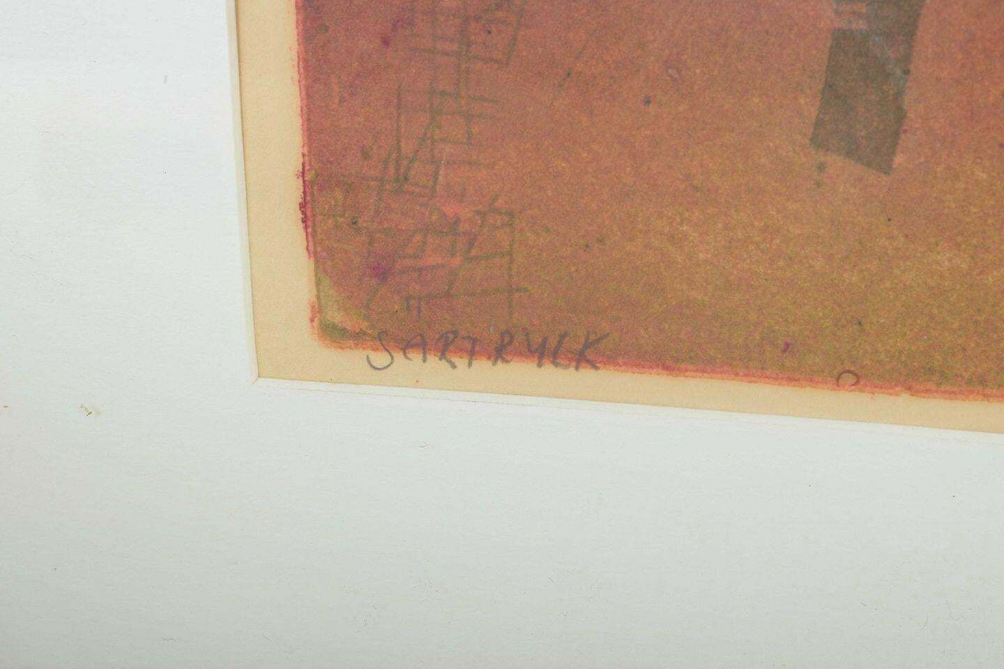 Ebbe Eberhardson. Modern Composition With Cows. Color Print On Paper. Années 1960 photo 348.0