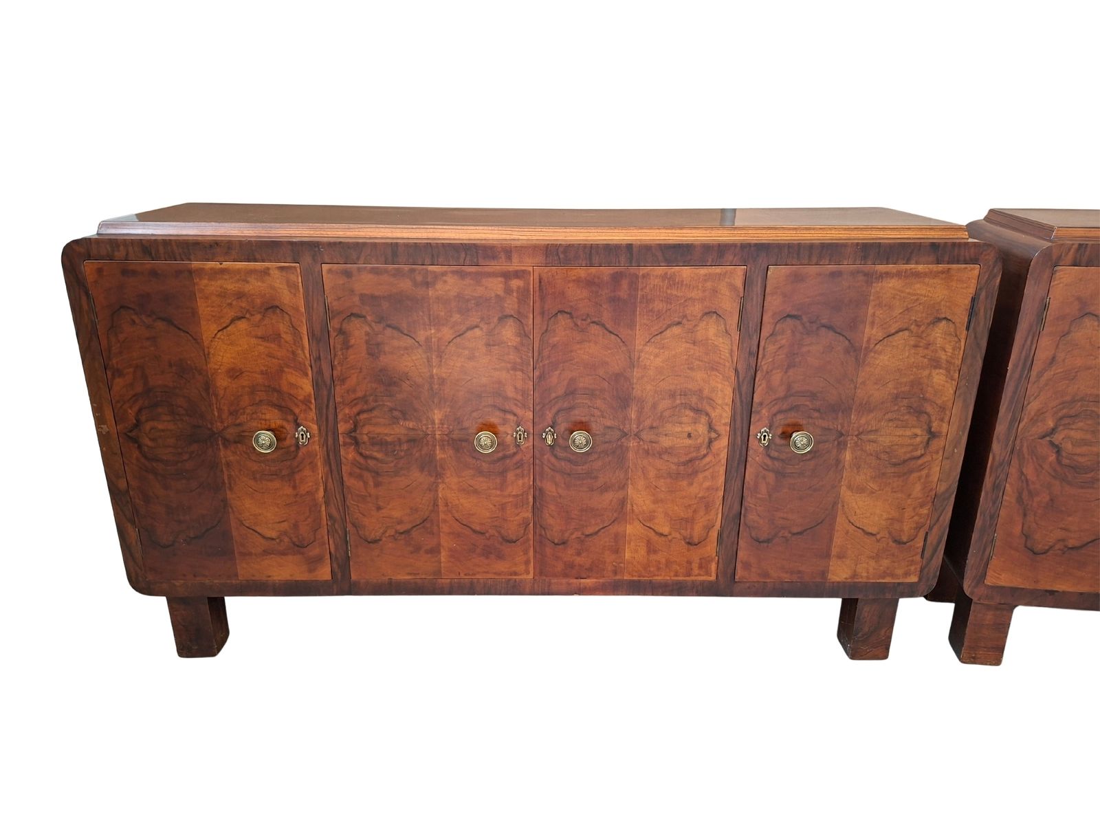 Esclusiva Coppia Di Credenze Art Deco Anni '30 In Radica photo buy