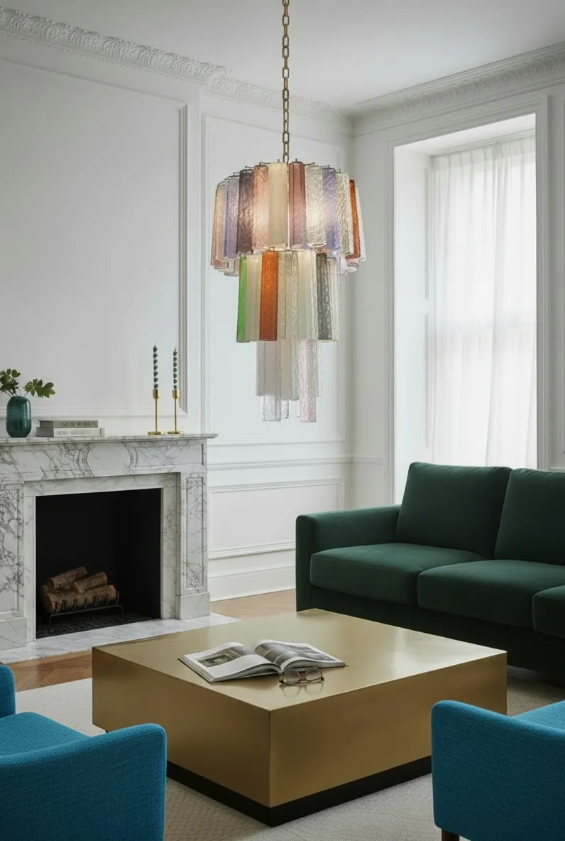 Italian Murano Glass Pop Art Chandelier, 1980s photo for sale