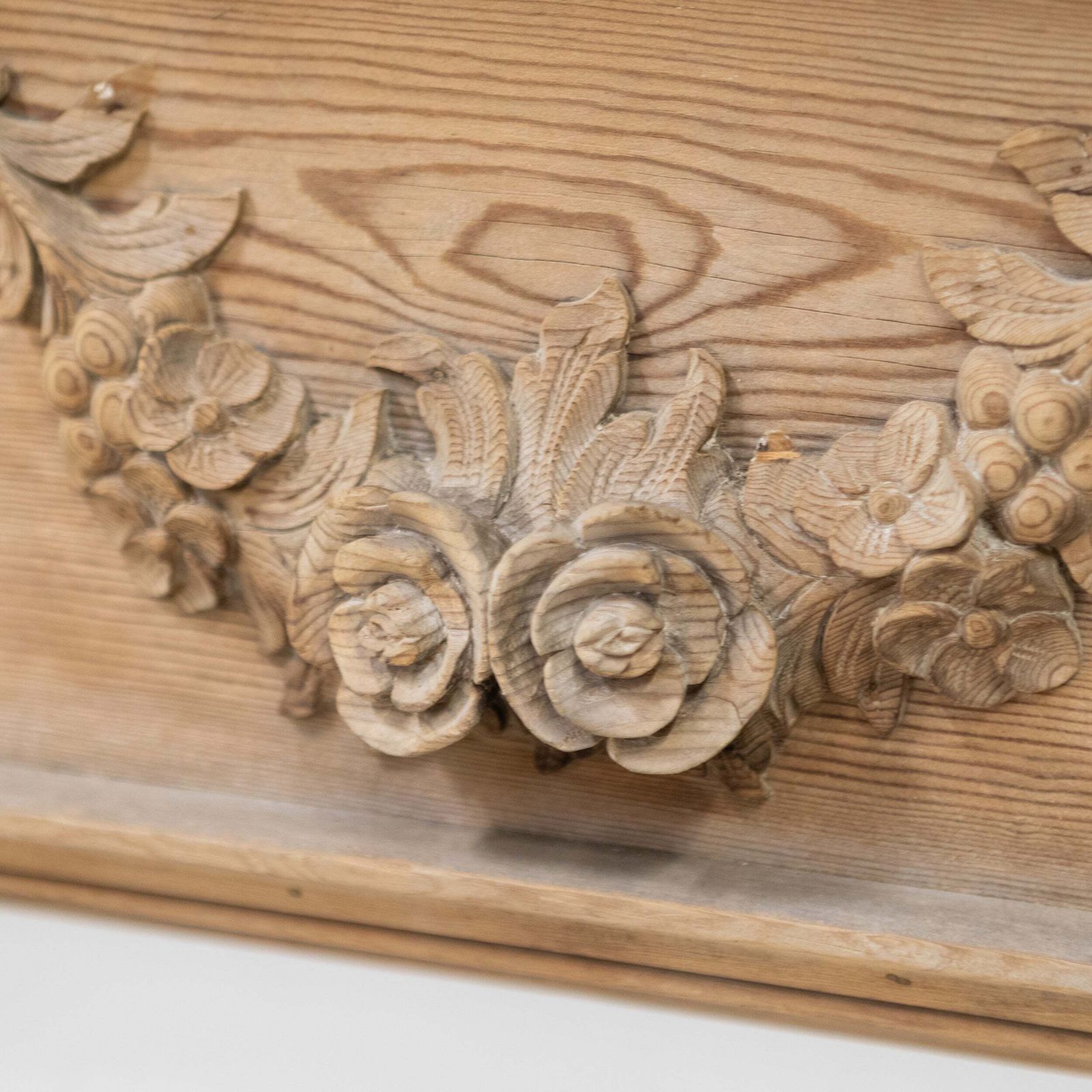 Reclaimed Richly Decorated Wooden Fireplace Surround photo furniture