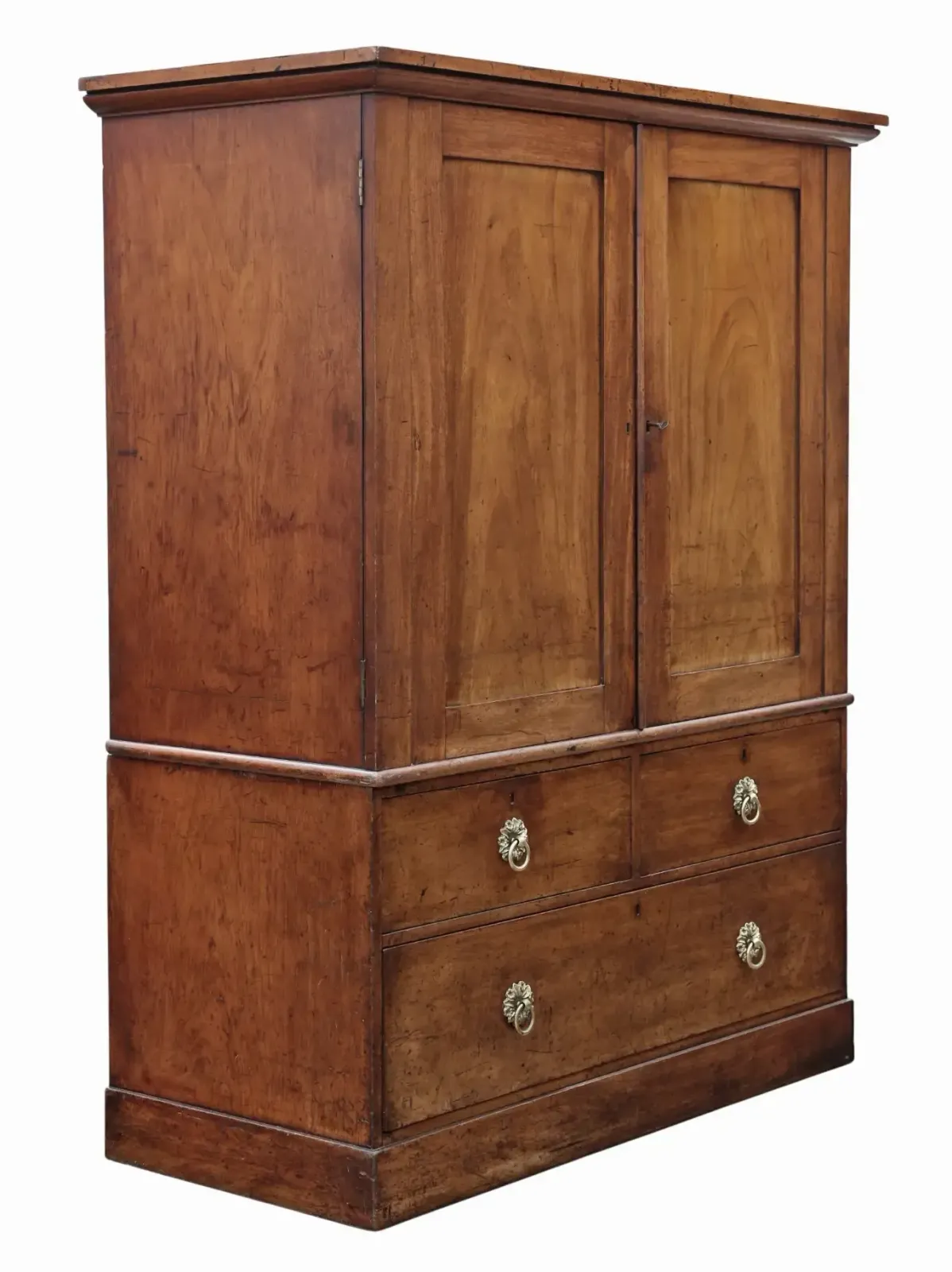 Antique C.1800 Georgian Mahogany Linen Press Wardrobe Cupboard Chest – Fine Quality photo for sale