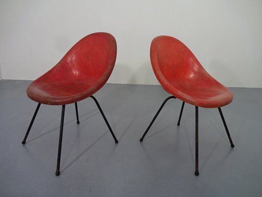 French Fiberglass Side Chairs, 1960s, Set Of 2 photo 782.0