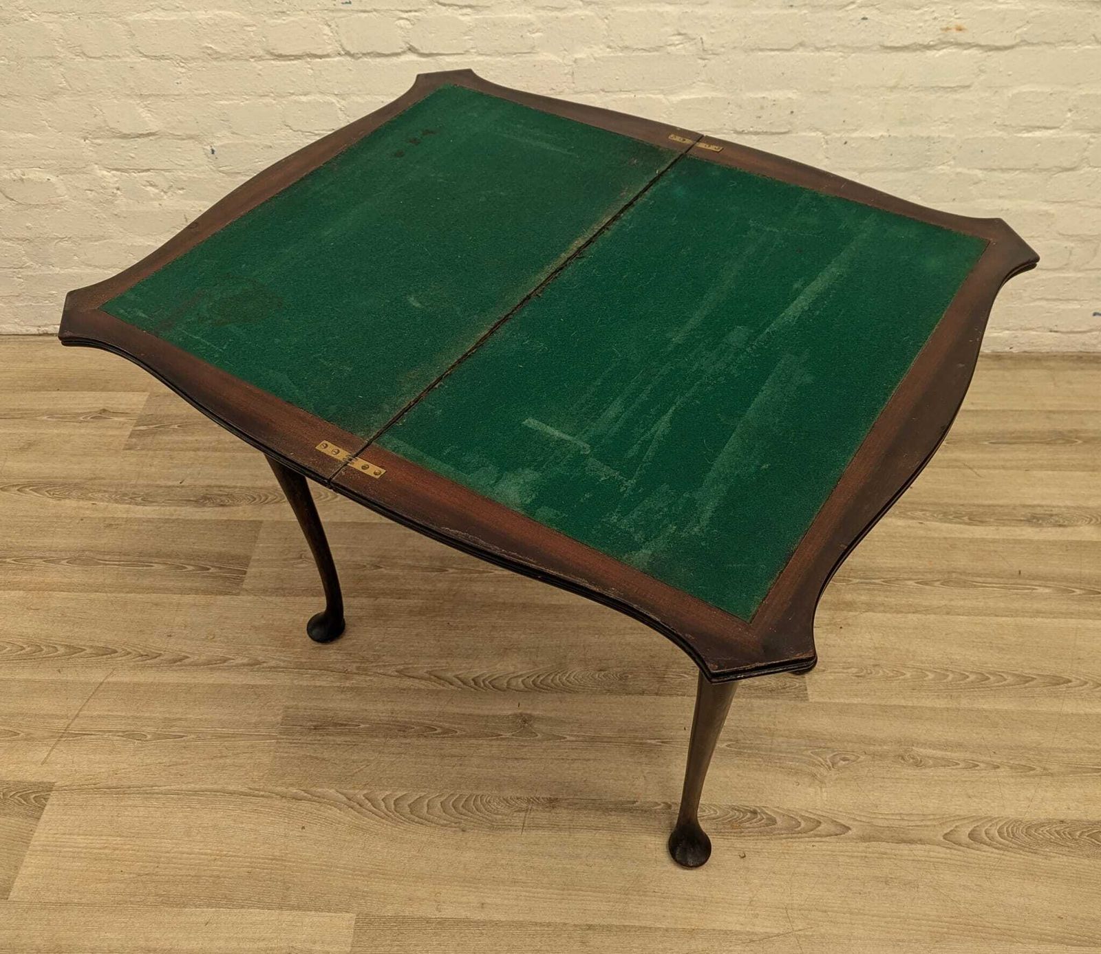 Queen Anne Style Mahogany Flip Top Games Table photo for sale